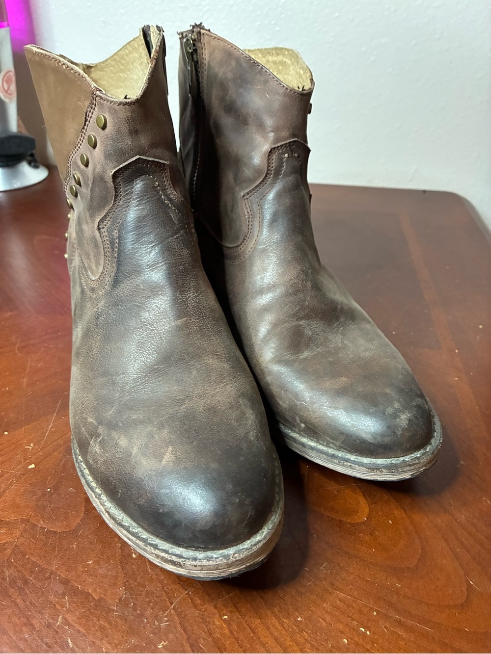 Circle G by Corral Brown Studded Western Boots Womens' Booties Size 9M
